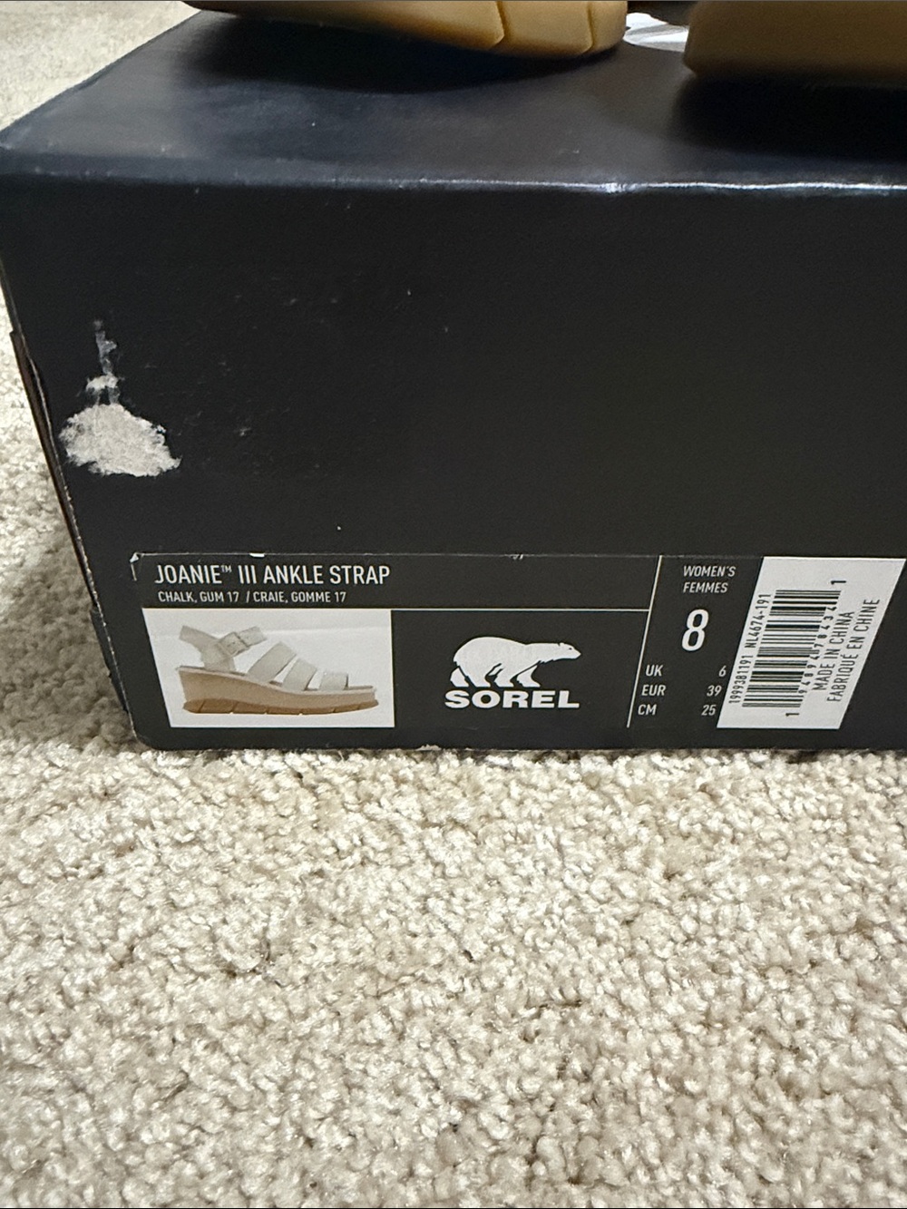 Sorel Joanie II Ankle Strap Sandal in Chalk and Gum